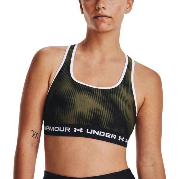 Under Armour Soutien Mulher Crossback Mid Print 1361042-390 M Verde