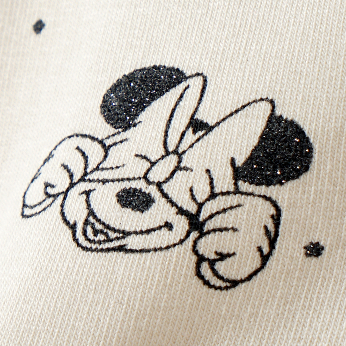 Topomini Minnie Maus Leggings mit Glitzer-Print creme