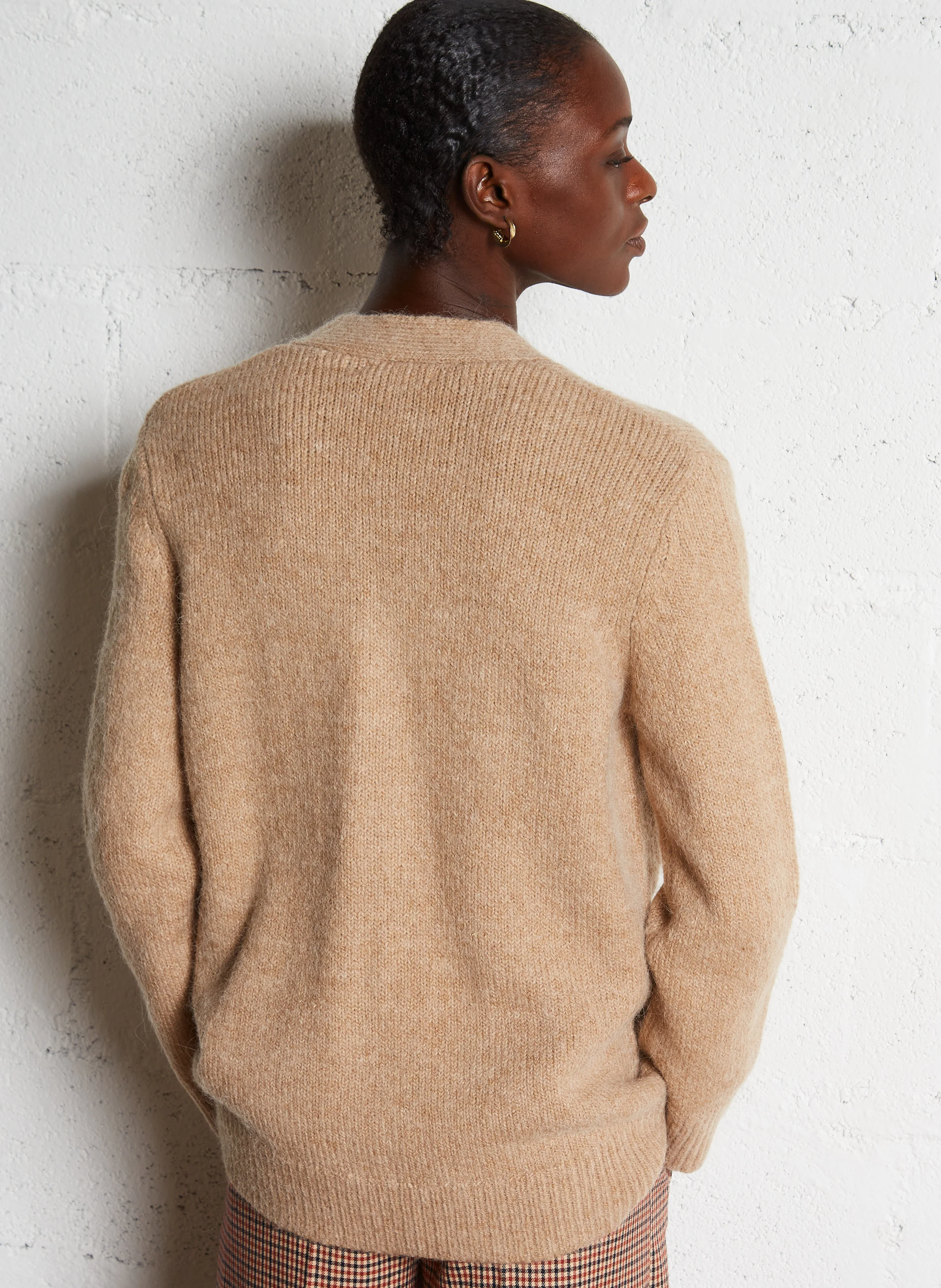LLIONA - Gilet long oversize à col V | Beige