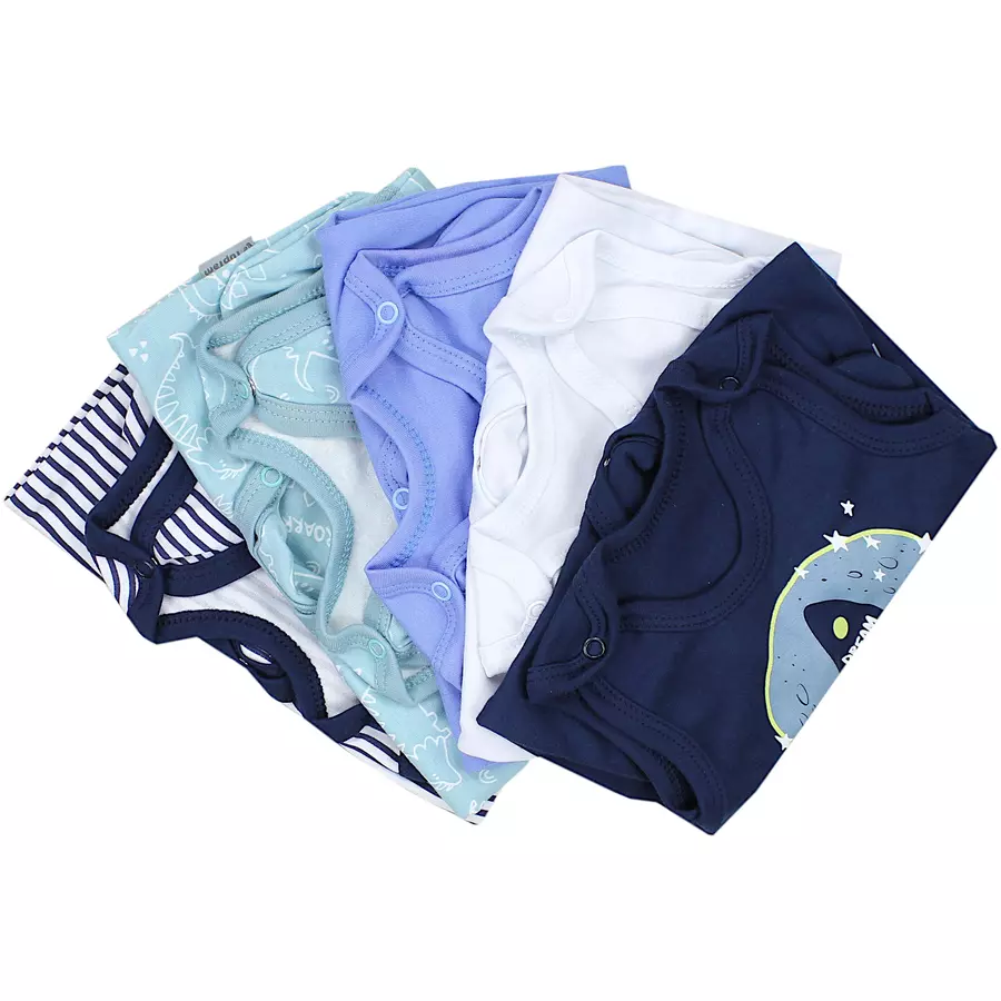 TupTam Baby Strampler mit Aufdruck Spruch 5er Pack dunkelblau
