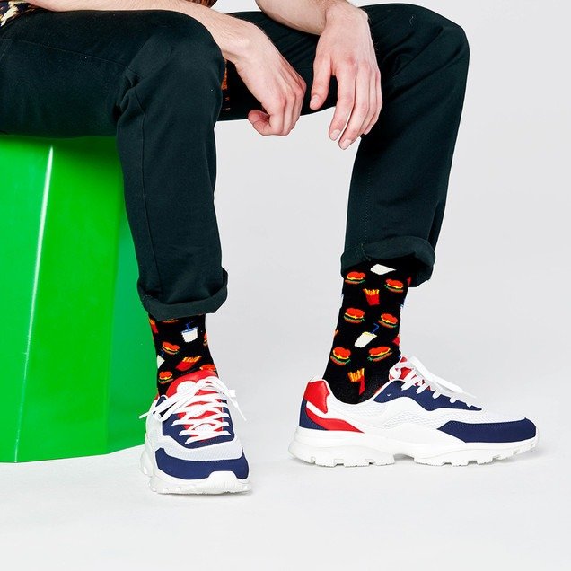 Happy Socks | 1 paar | Hamburger | maat 41 - 46