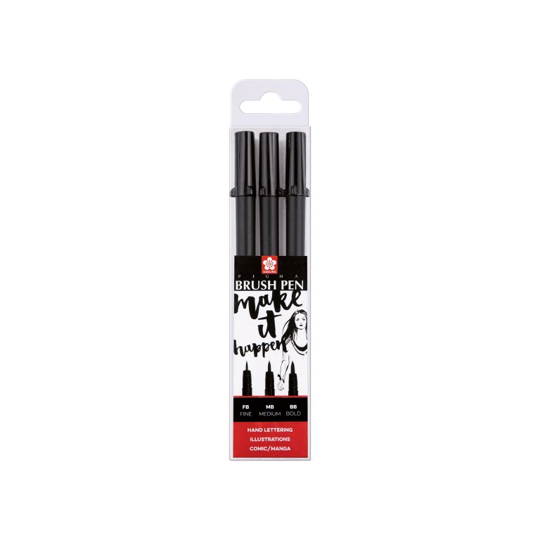 Sakura Pinselstift Pigma Brush Pen, 3er-Set
