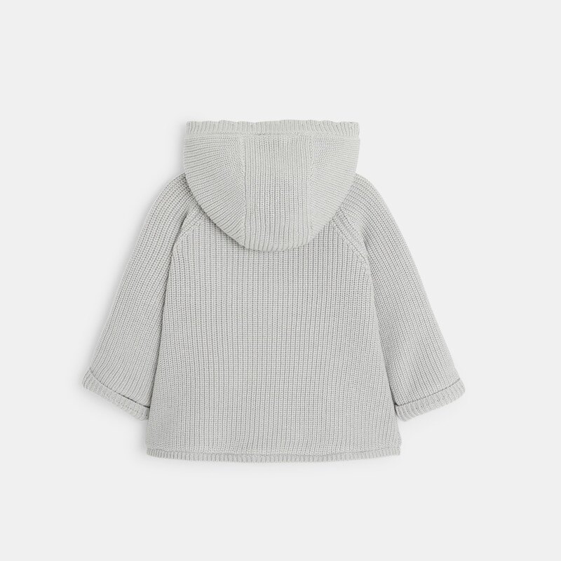 Manteau-pull tricot irisé fourré gris bébé fille Gris ou noir