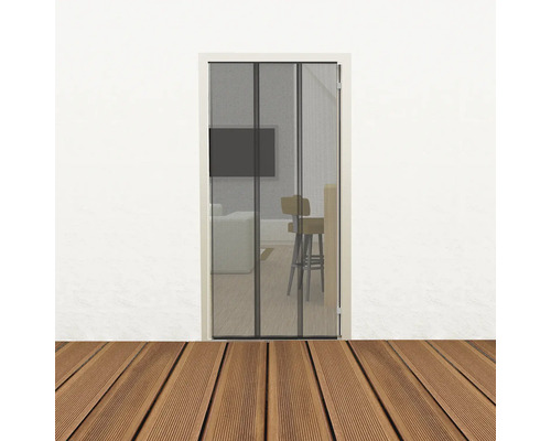 Insectenhor met magneet, zonder boren, antraciet, 95x215 cm