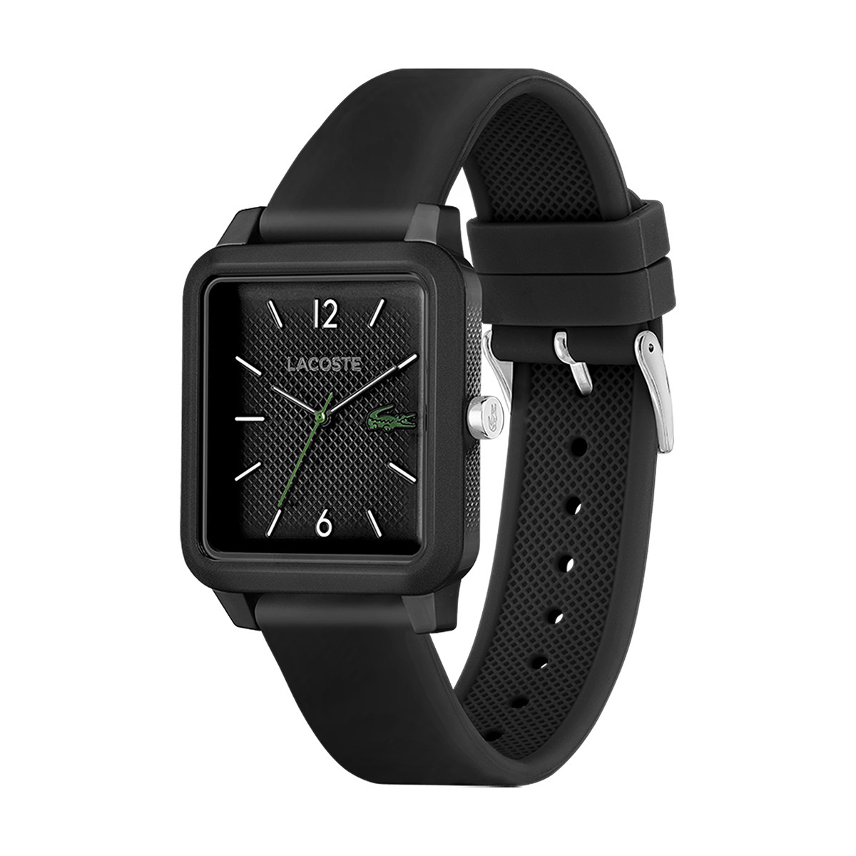 Montre LACOSTE Studio homme acier bracelet silicone noir