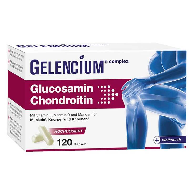 Gelencium Glucosamin Chondroitin hochdosiert mit Vitamin C Kapseln, 120 St