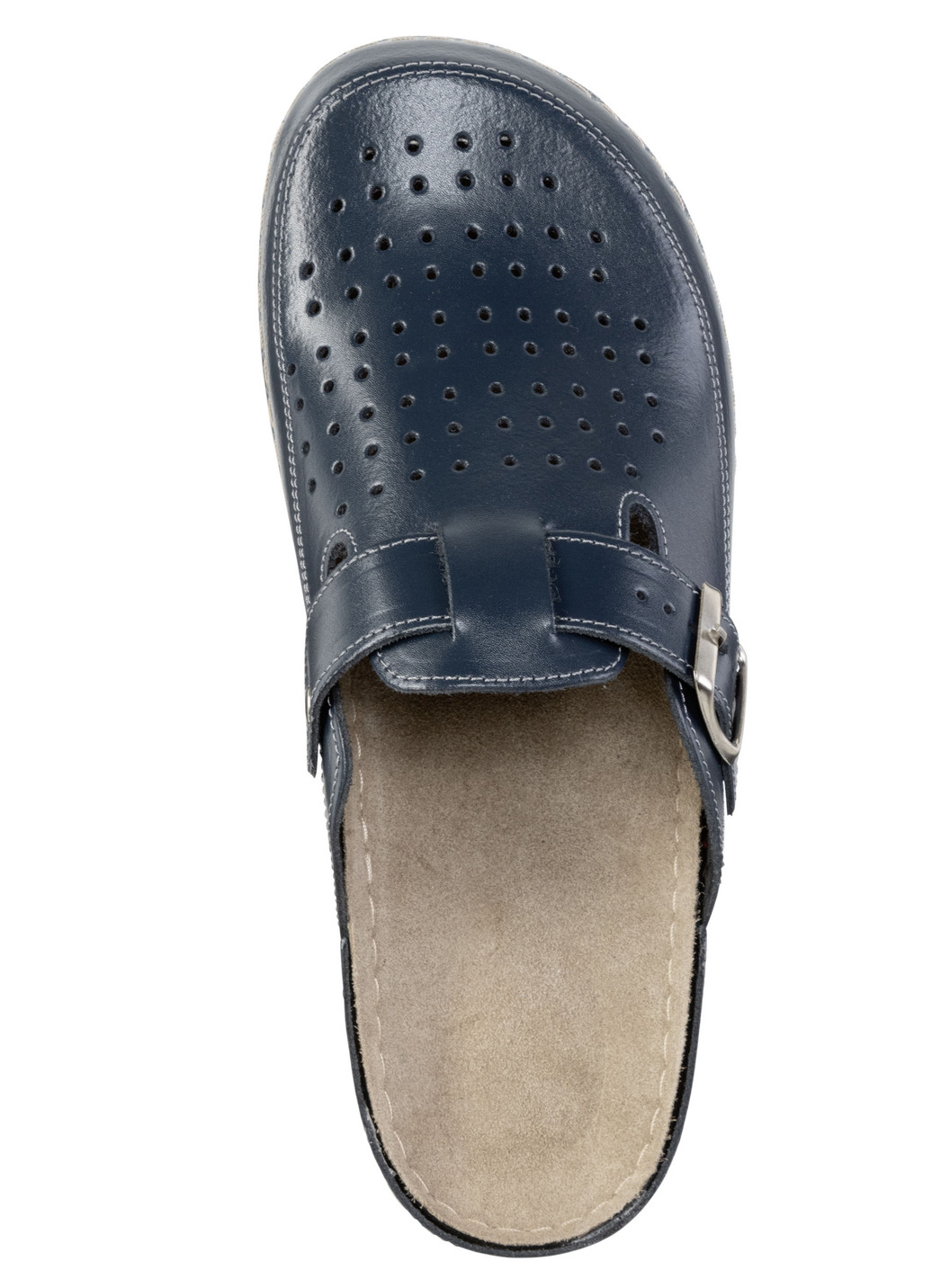 Pantolette aus Nappaleder mit luftiger Perforation
