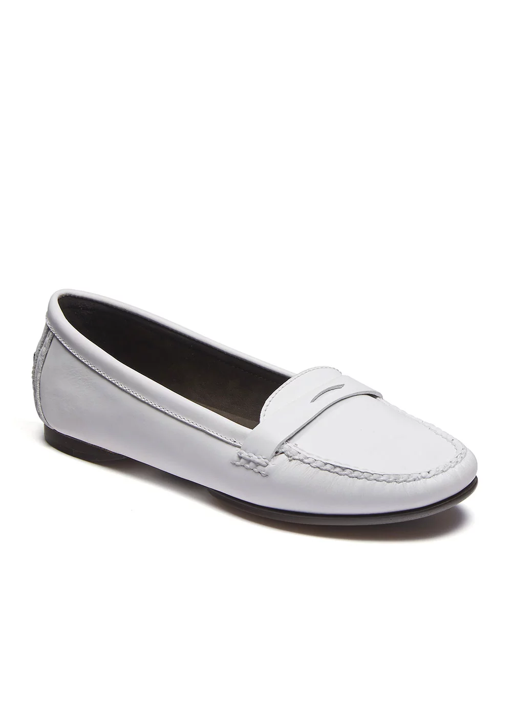 MOCASSIN ROUND MOC CUIR BLANC