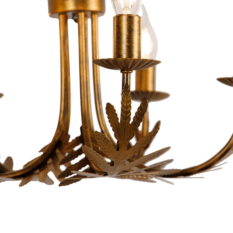 Vintage kroonluchter goud 5-lichts - Botanica