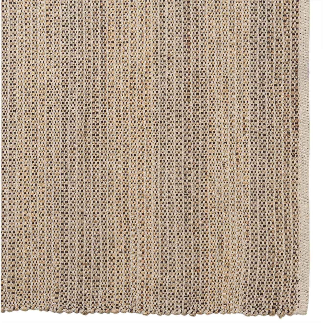 Macabane Tapis en Jute & Coton Quentin sable/ivoire/noir - 230x160 cm
