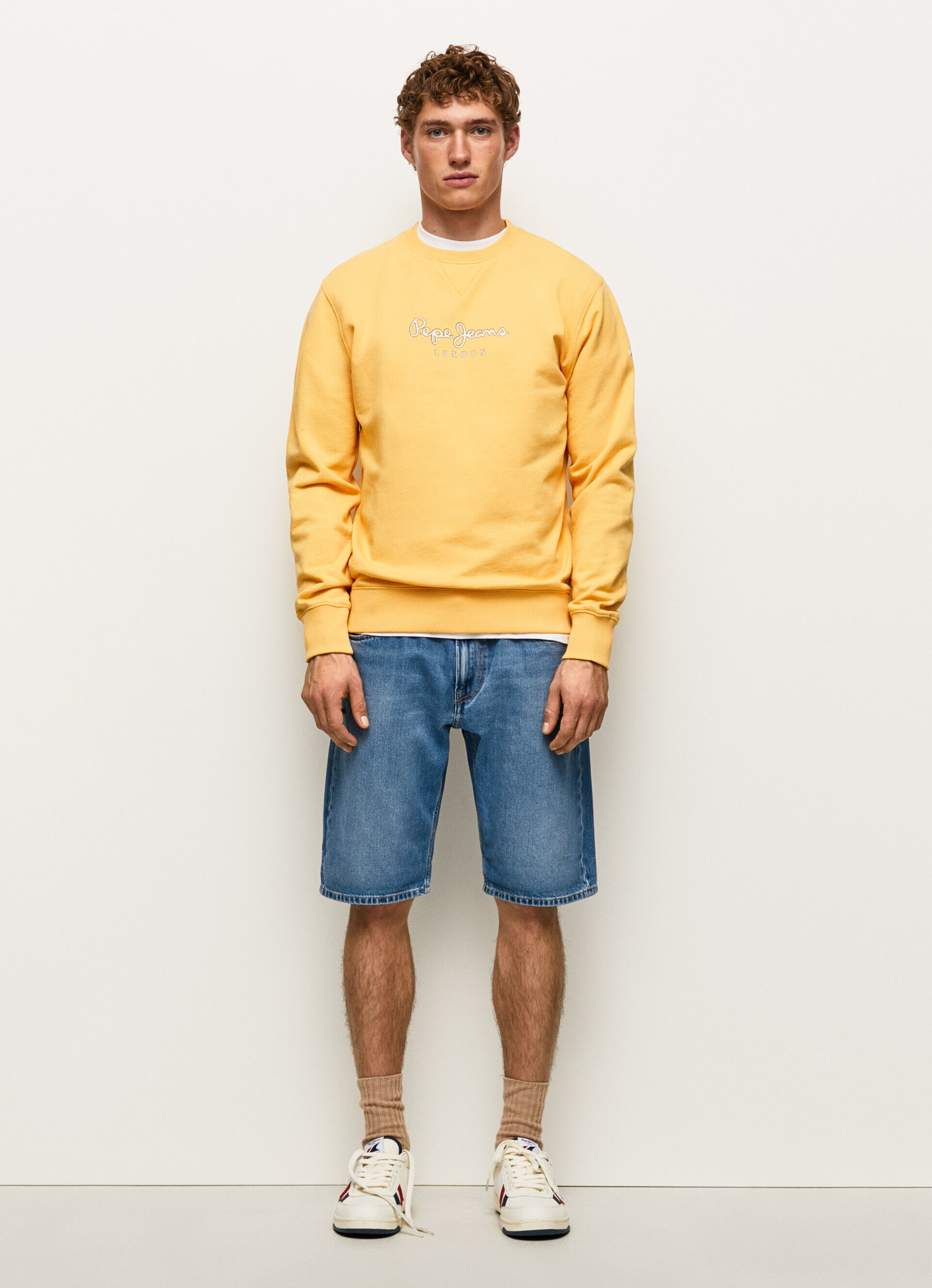 Moletom de algodão com logo estampado - brilhante