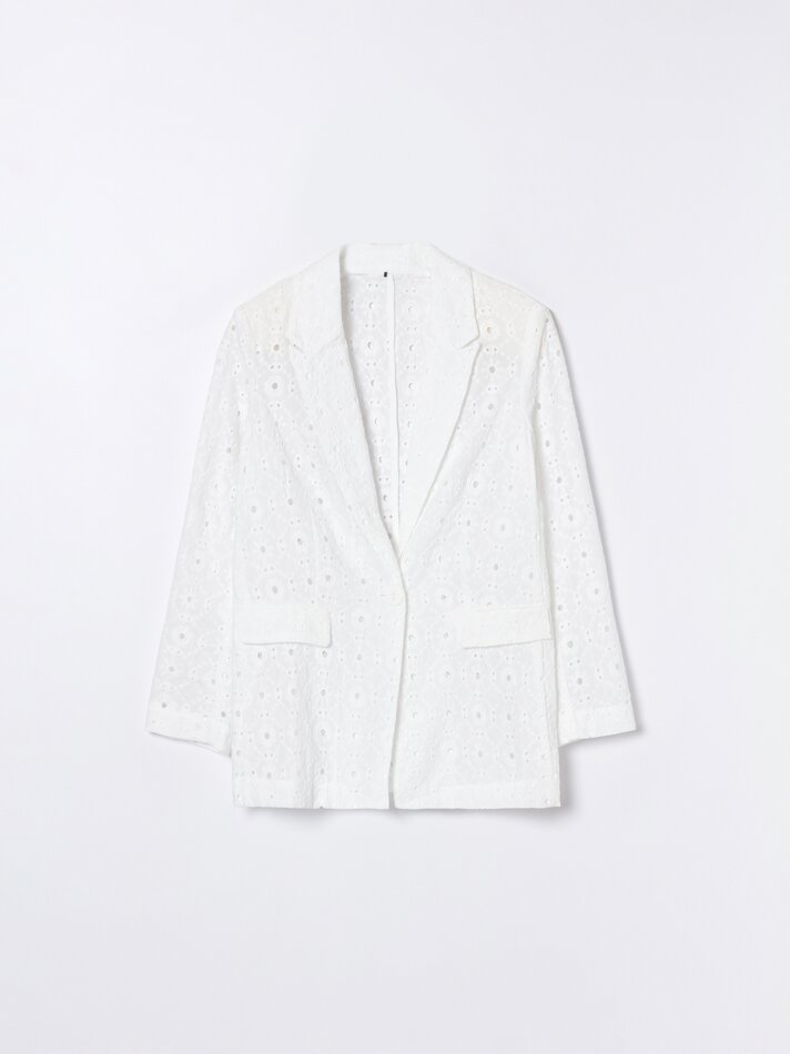 Blazer suíço bordado - Branco