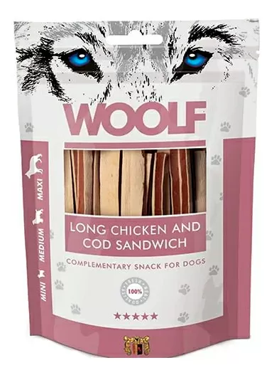 Woolf Long Chicken & Cod Sandwich - 100 g.
