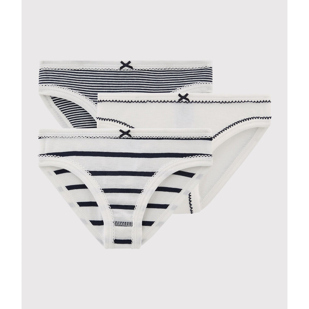 PETIT BATEAU<br>Conjunto de 3 cuecas de algodão