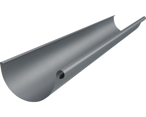Zambelli stalen halfronde dakgoot, antracietgrijs RAL 7016, nominale breedte 153 mm, lengte 3000 mm