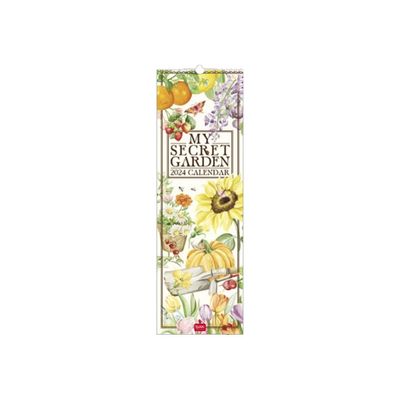 Calendrier mensuel 2024 - 16 x 49 cm - my secret garden