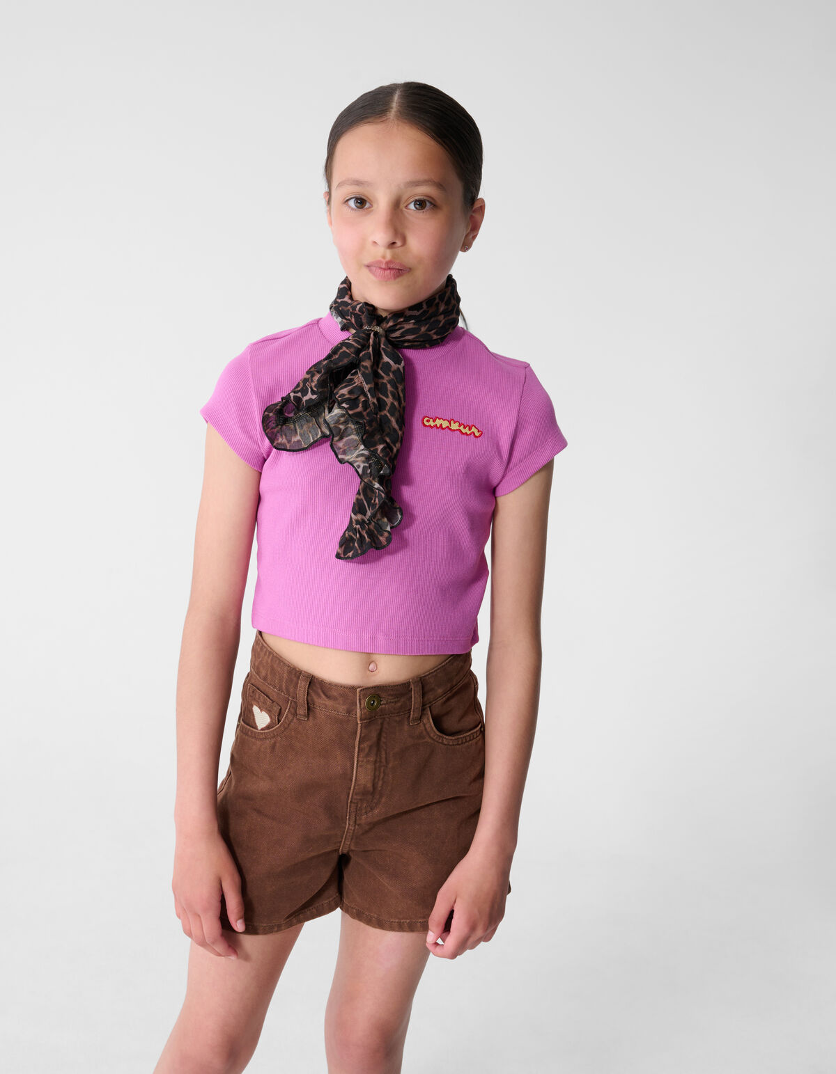 Rib Amour Crop Top Paars