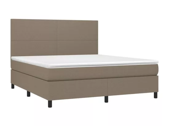 Sommier tapissier avec matelas et LED Taupe 160x200 cm Tissu