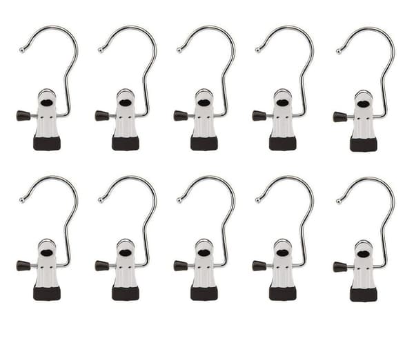 INF Kleshenger med klips i rustfritt stål  10-pack