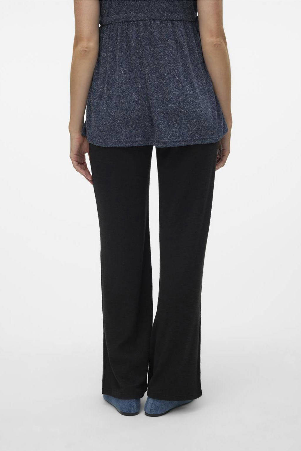 MAMALICIOUS wide leg zwangerschapspantalon MLFREDERIKKE zwart