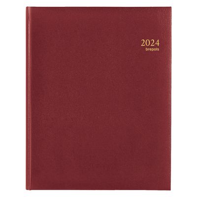 Agenda Lima Concorde - 1 semaine sur 2 pages - 21 x 27 cm - bordeaux - Brepols