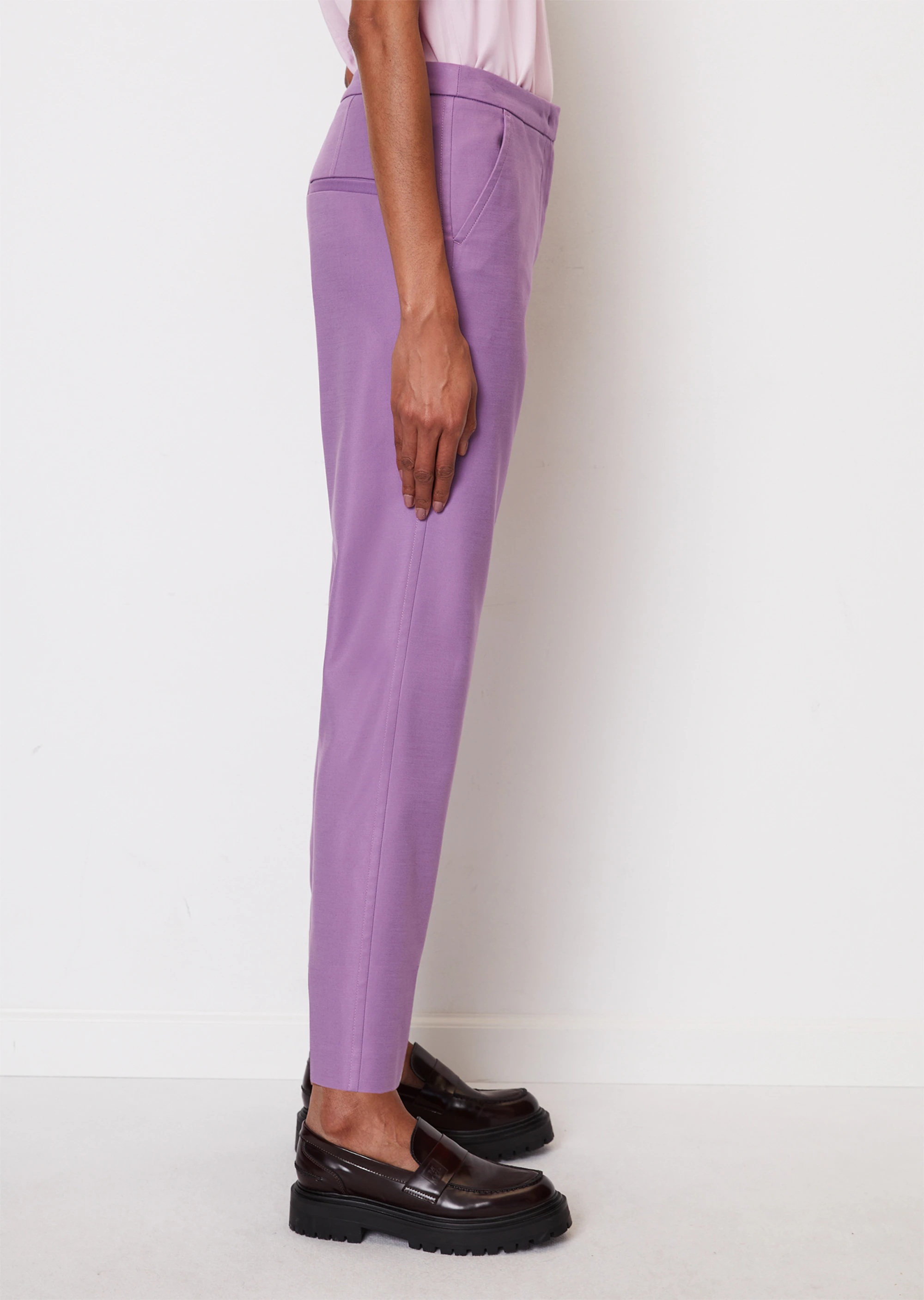 Knöchellange Hose slim aus Organic-Cotton-Stretch-Viskose-Mix