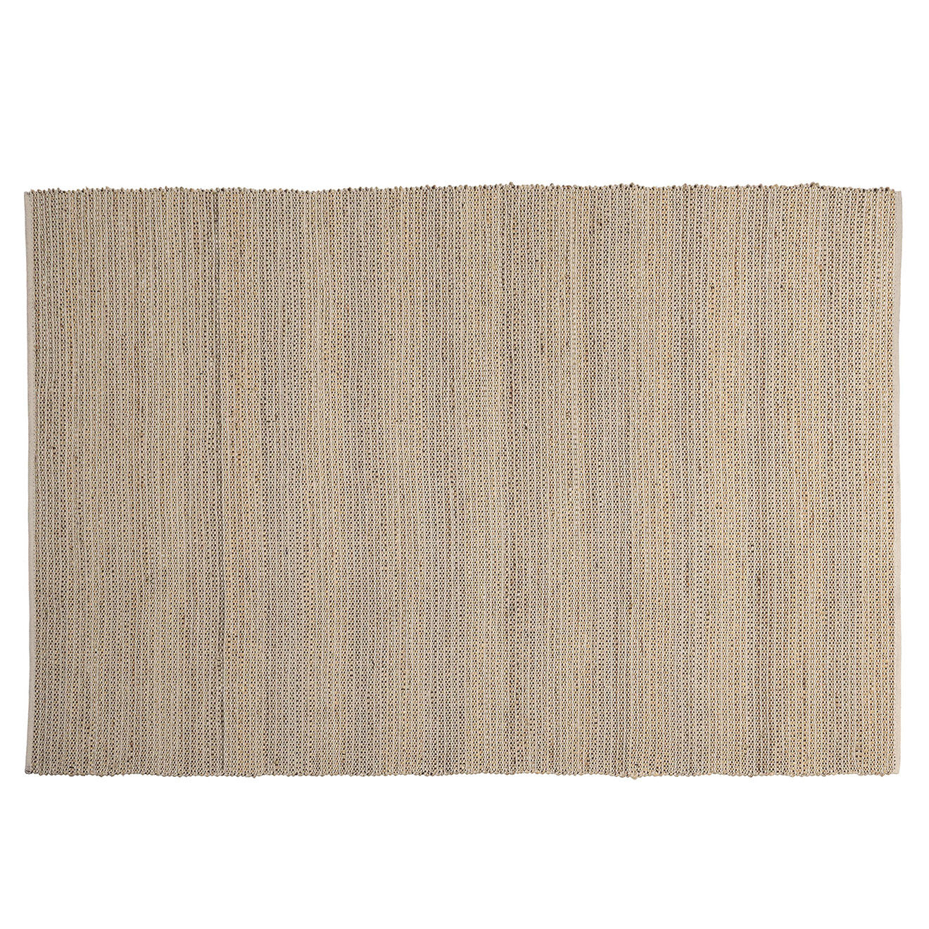 Macabane Tapis en Jute & Coton Quentin sable/ivoire/noir - 230x160 cm