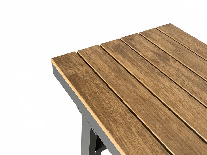 COCON Loungeset Montreux, Anthrazit/Grau, 4 Sitzplätze Zwei Doppelsofas mit Ablage und ein Tisch für Garten, Terrasse oder Balkon