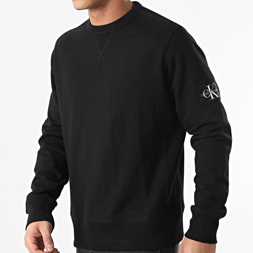 Sweat Crewneck Monogram Sleeve Badge 4035 Noir