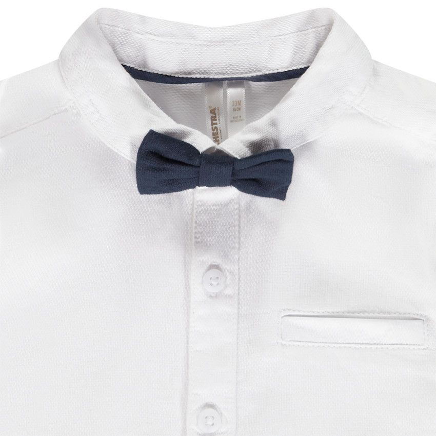 Chemise de cérémonie avec nœud papillon pour bébé garçon - Blanc
