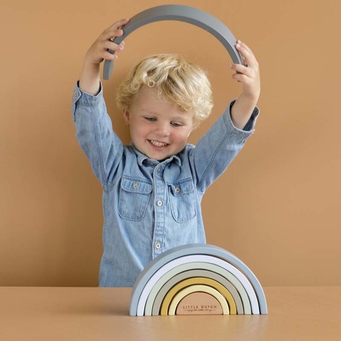 Arc en Ciel en bois Bleu - LITTLE DUTCH