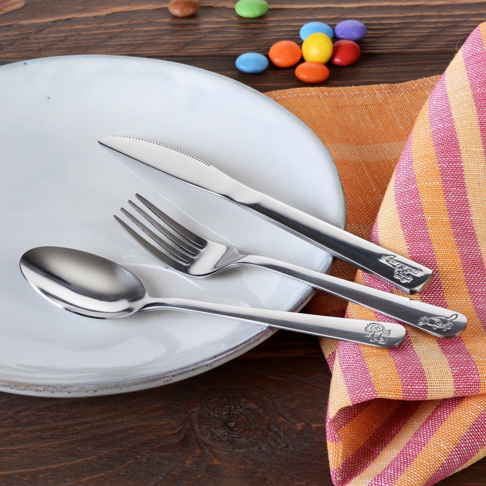GRÄWE Kinderbesteck 3-teiligmit Tiermotiven