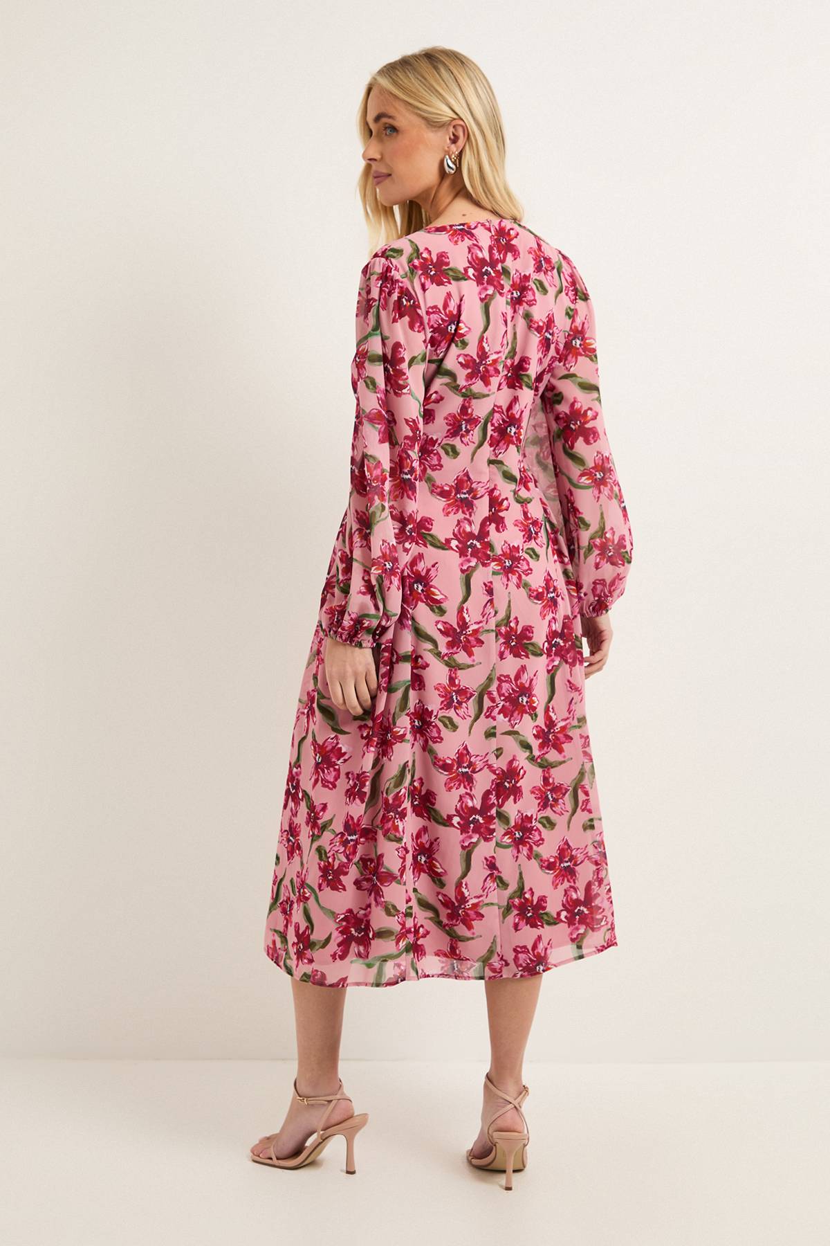 Wallis Robe Midi à Détails de Coutures Florales Petite
