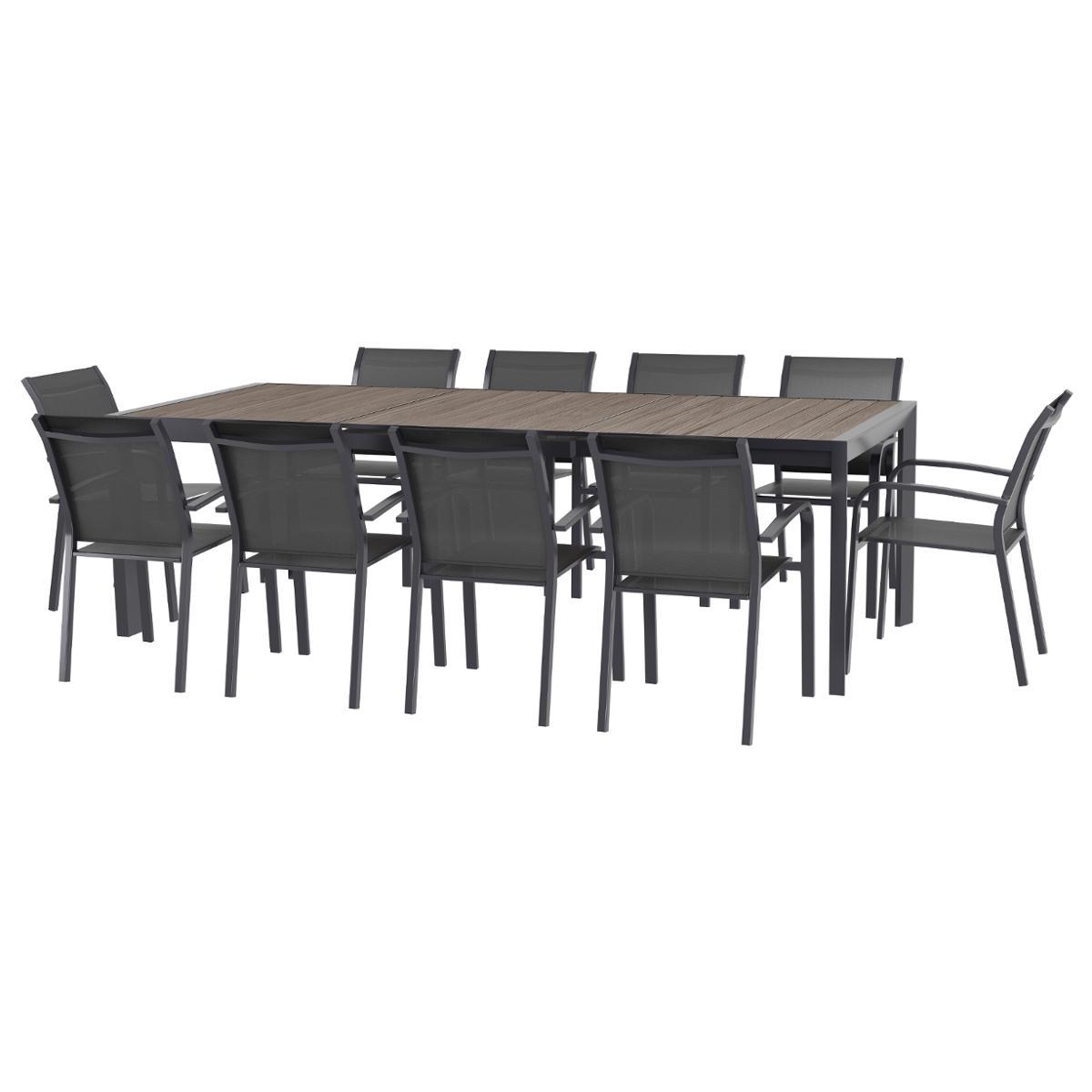 TABLE EVASION RALLONGE AUTOMATIQUE SEIGLE GRAPHITE 10 PLACES
