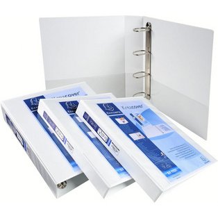 Classeur 4 anneaux cartonné Exacompta Kreacover® personnalisable A4 maxi - Dos 4,4 cm blanc