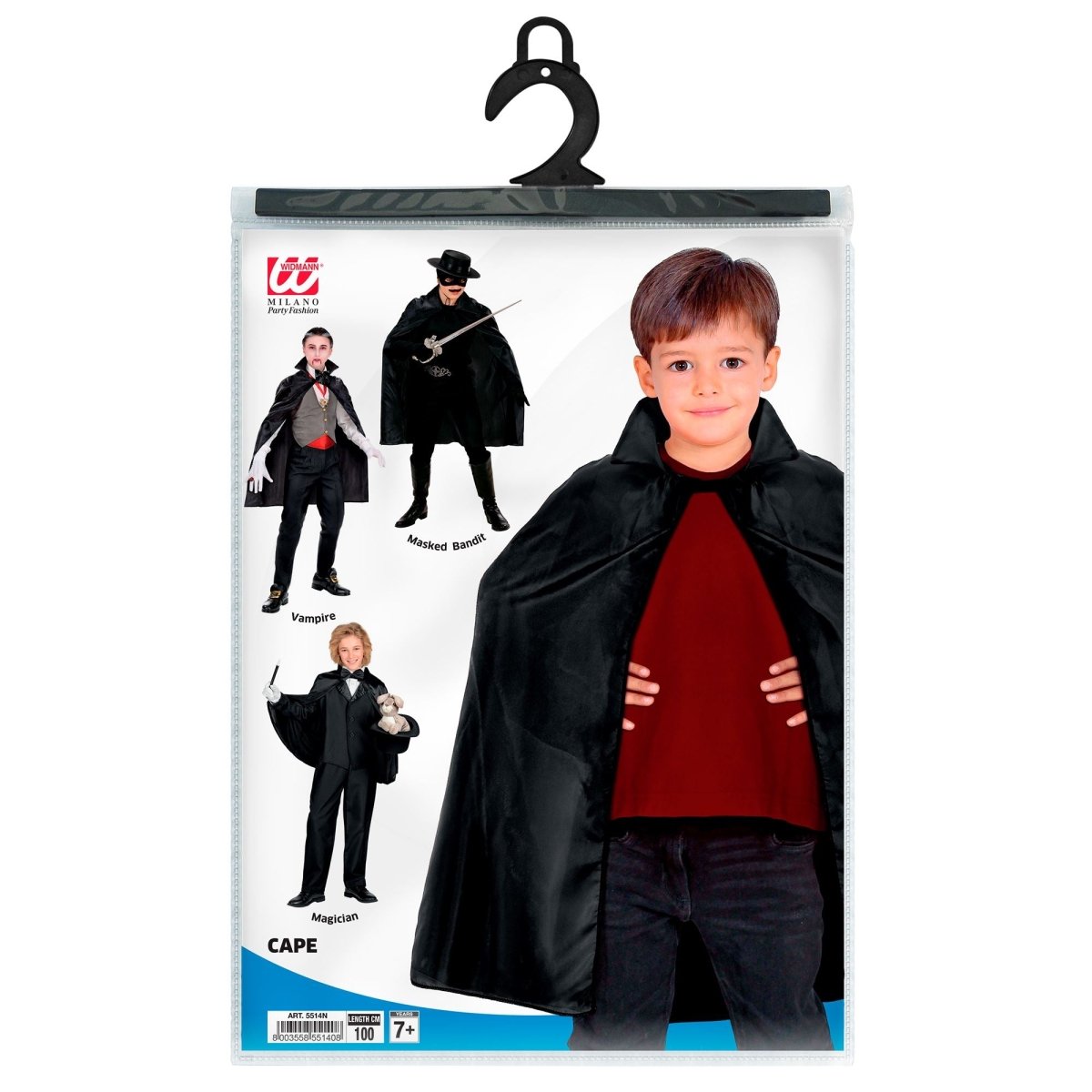 Halloween Cape Zwart Kind