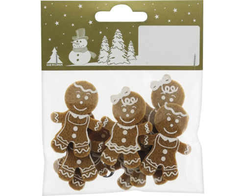 Kerstversiering peperkoekmannetjes vilt 8 stuks