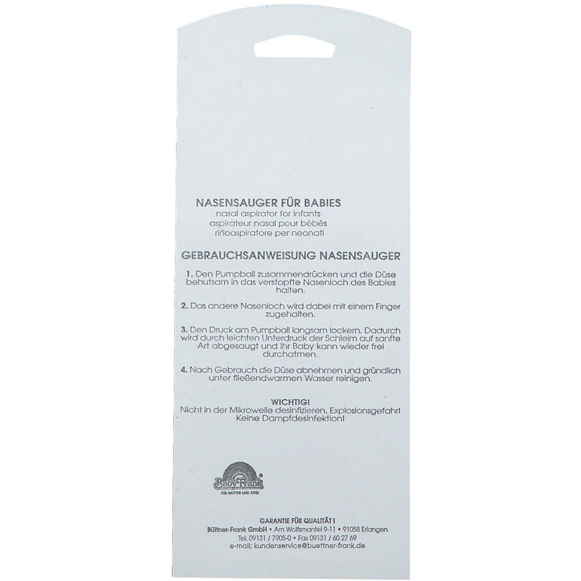 Baby-Frank® Nasensauger Baby