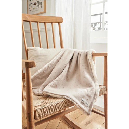 Couverture tricot avec sherpa 75x100 - Tender beige - NOUKIE 'S