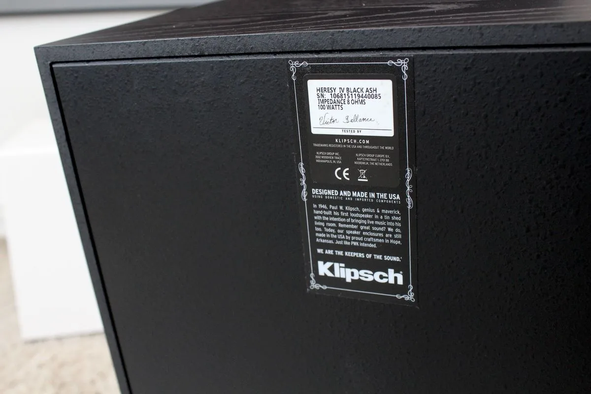 Klipsch Heresy IV Noir (la paire) Enceintes colonne