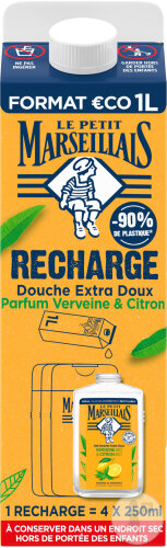 Le Petit Marseillais Douche Verveine Et Citron Éco-Recharge 1l
