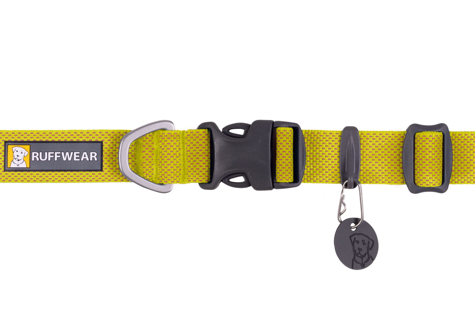 Collier pour chien léger et minimaliste hi & light™. Couleur: lichen green (jaune), taille: m (36-51cm)