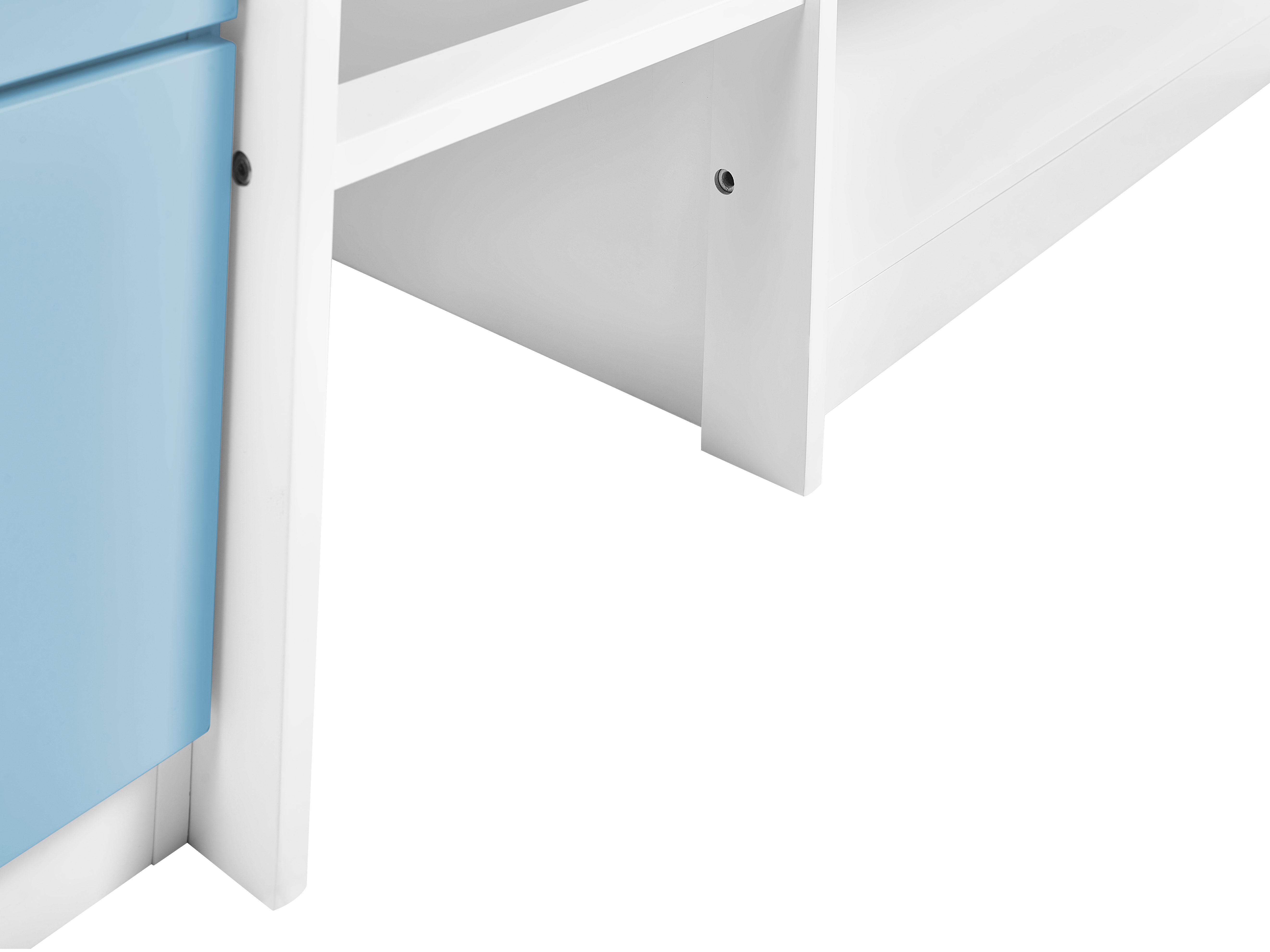 Verhoogd bed Hout SUSVILLE 90 x 200 cm Blauw