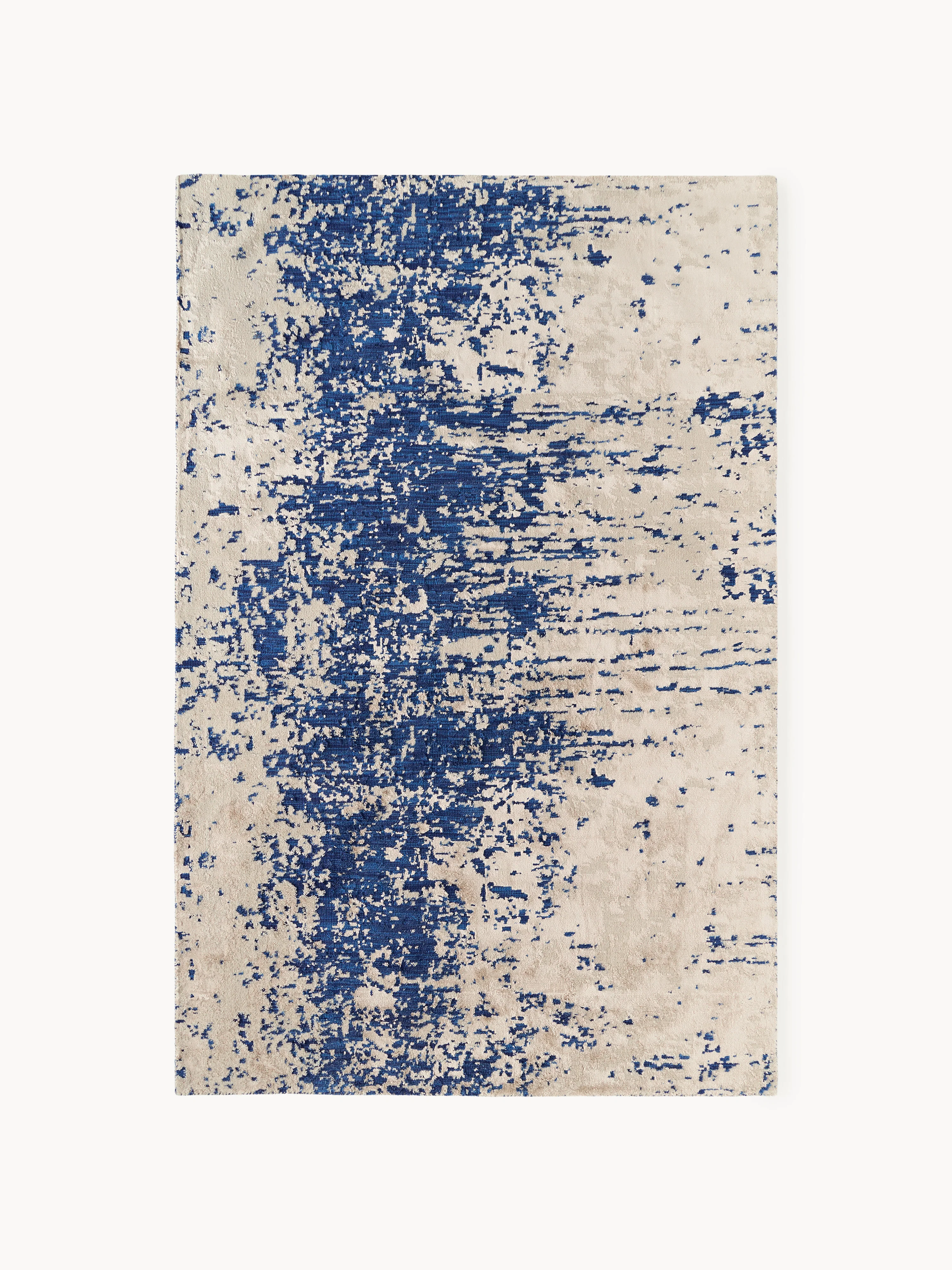 Handgeweven wollen vloerkleed Cynthia met abstract patroon