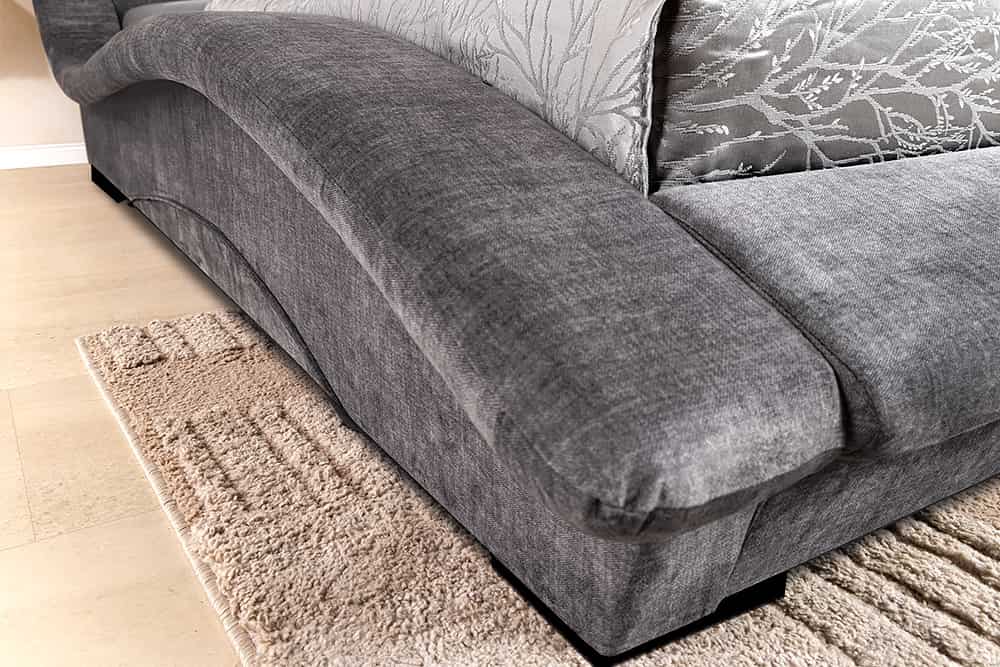 Modernes Bett SWING 160x200cm grau Vogue Velours Samt geschwungenes Doppelbett