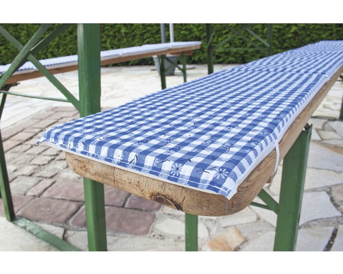 Kussenset inclusief tafelkleed voor bierbank 220x25 cm en biertafel 240x100 cm, polyester blauw