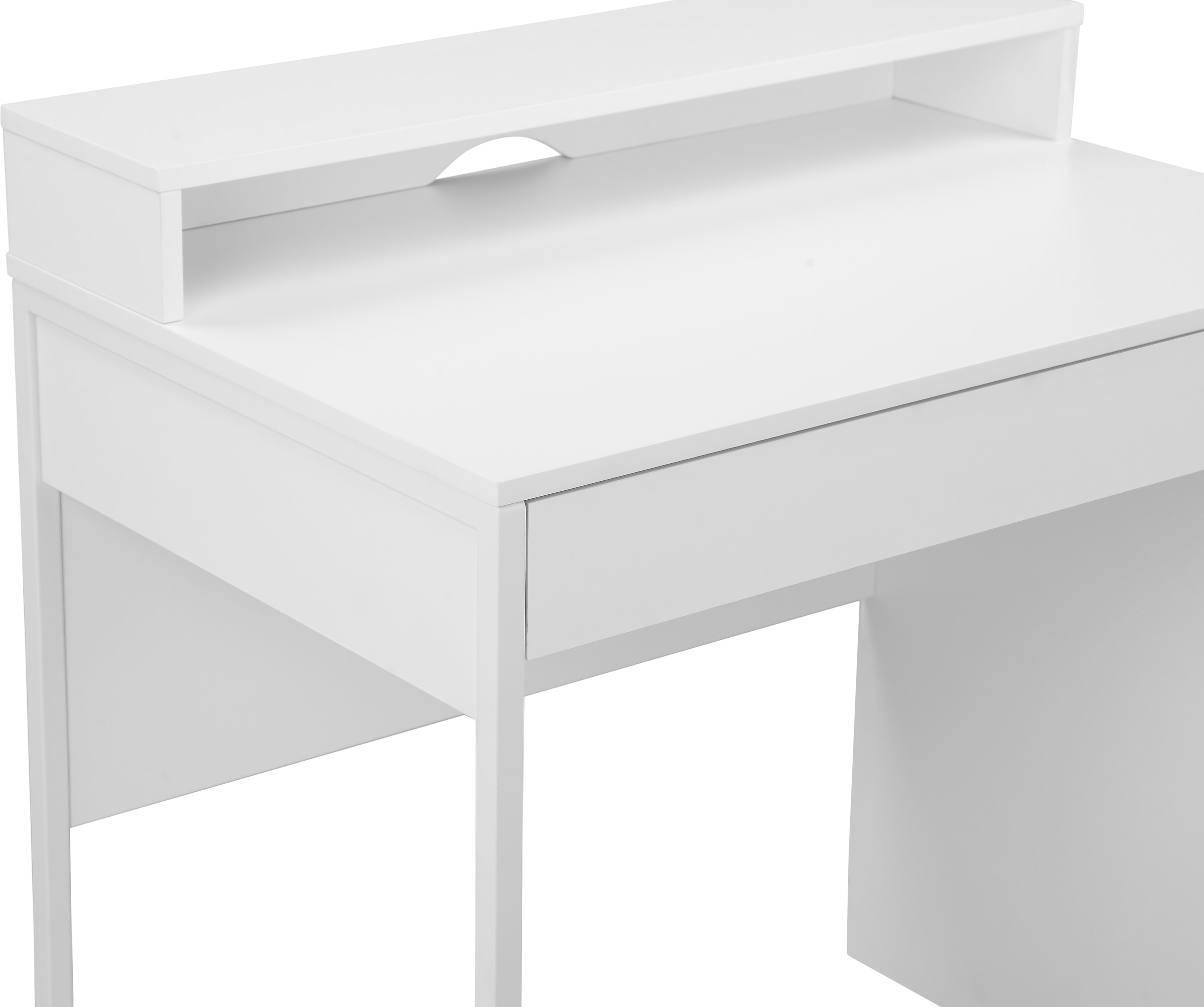 PLACES OF STYLE Schreibtisch »Moid, Computertisch in modernem Design« Breite 80 cm, mit Schublade, Kabeldurchlass & Metallkufe