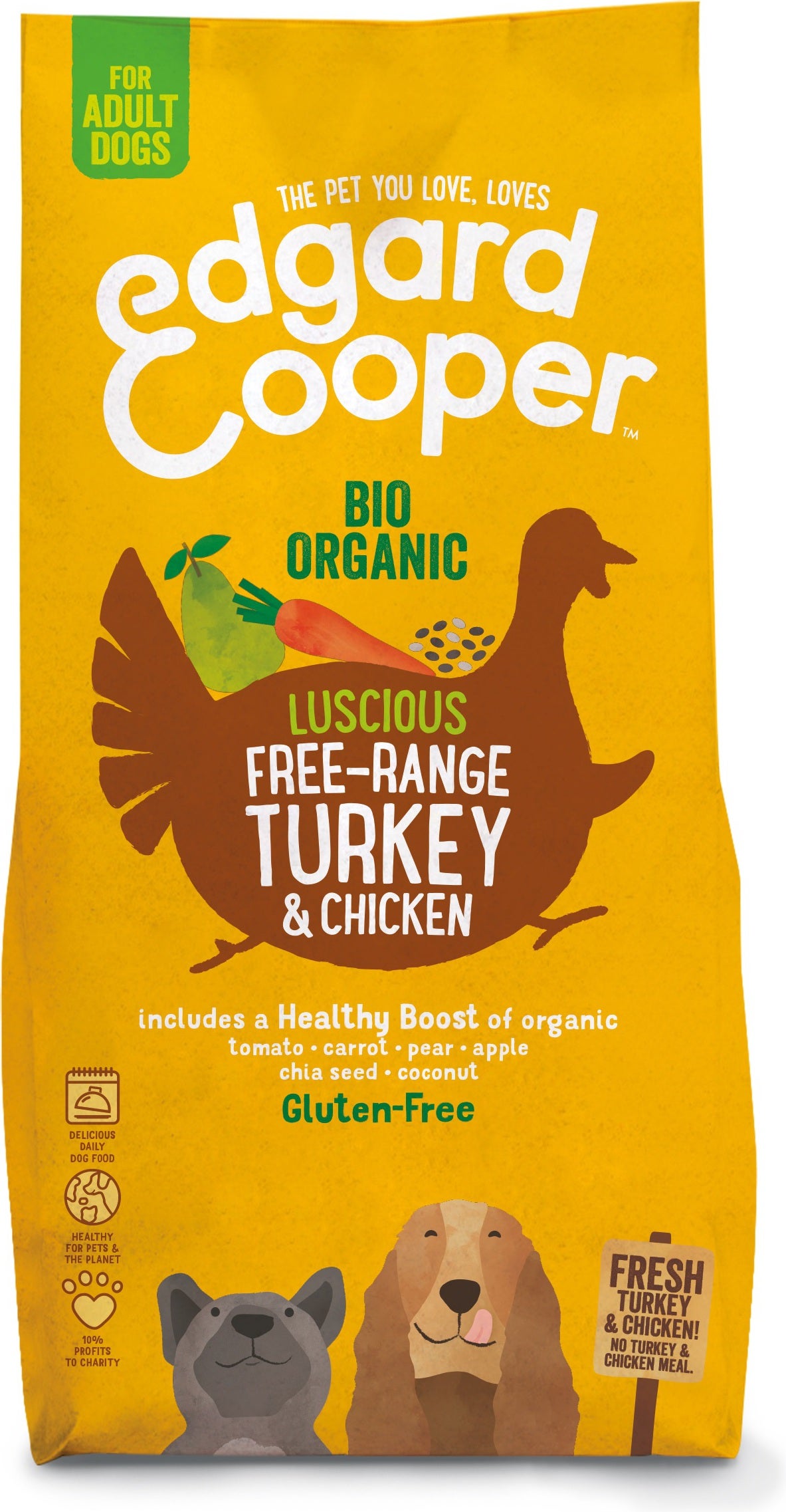 Edgard & Cooper hondenvoer Bio kalkoen en kip adult 7 kg