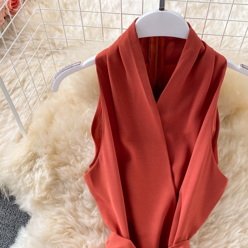Yearnin - Mouwloze jumpsuit met sjerp