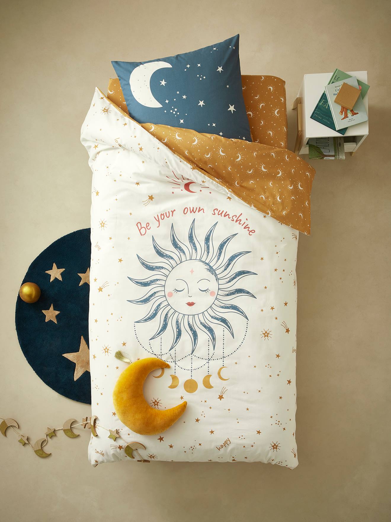 Lençol de elástico infantil ASTRO cor ocre